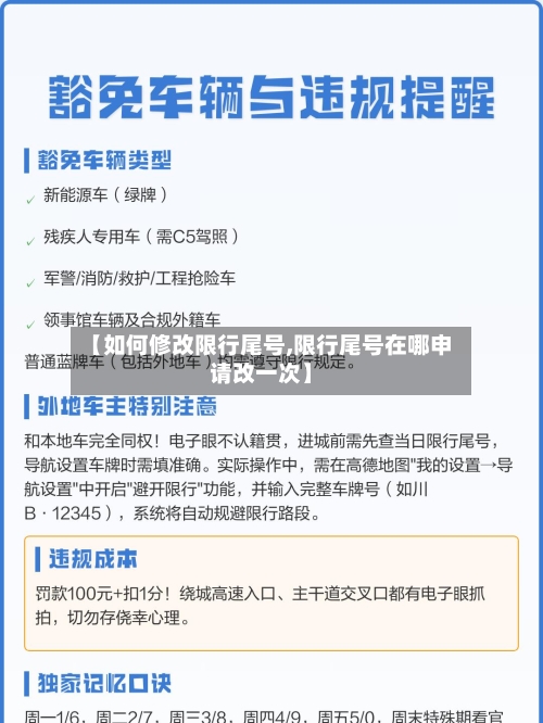 【如何修改限行尾号,限行尾号在哪申请改一次】